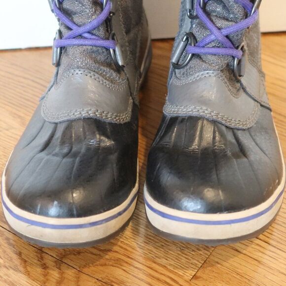 SOREL TOFINO BOOTS II waterproof grey lace up fur warm 8 snow winter quilted prp - Picture 7 of 8